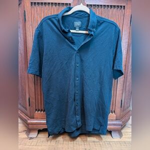 14th & Union Men's Black Casual Button-Down Shirt